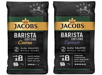 Prekė: Kavos pupelės JACOBS BARISTA CREMA; ESPRESSO, 2 rūšių; 1 kg