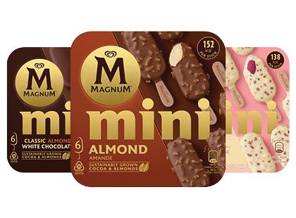 Valgomieji ledai MAGNUM MIX MINI*, 3 rūšių, 254–280 g