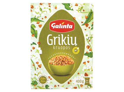 Grikių kruopos GALINTA*, 1 dėž. (4 pak. × 100 g)