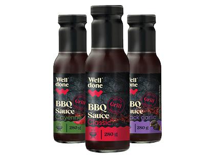 BBQ padažas WELL DONE*, 3 rūšių, 280 g