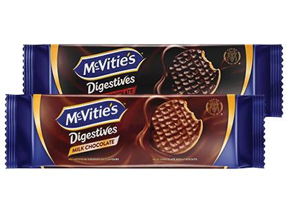 Šokolado skonio sausainiai MCVITIES DIGESTIVES*, 2 rūšių, 150 g