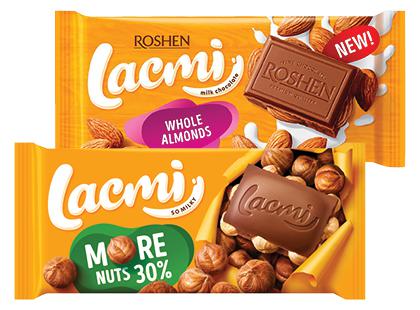 Prekė: Pieninis šokoladas LACMI*, 2 rūšių, 90 g
