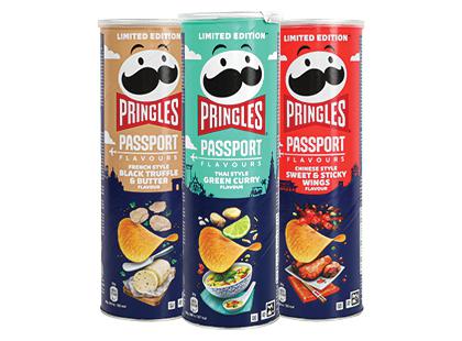 Traškus užkandis PRINGLES PASSPORT*, 3 rūšių, 165 g