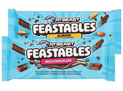 Pieninis šokoladas MR. BEAST FEASTABLES*, 2 rūšių, 60 g