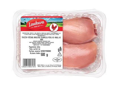 Prekė: Šviežia viščiukų broilerių šlaunelių mėsa LAUKUVA MEAT, be kaulų, odos, 500 g