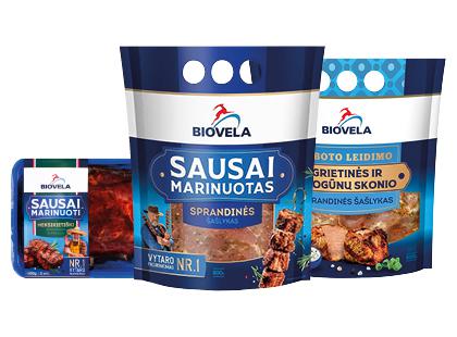 BIOVELOS sausai marinuotiems kiaulienos kepsneliams, šašlykams bei kep. dešrelėms*