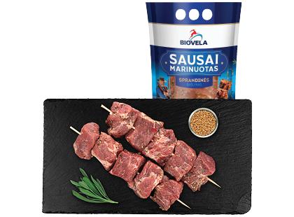 Prekė: Sausai marinuotas kiaulienos sprandinės šašlykas BIOVELA*, 800 g