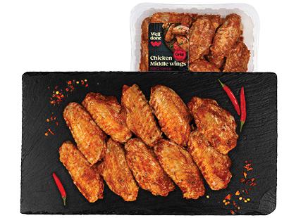 Barbekiu skonio viščiukų broilerių sparnelių vid. dalys WELL DONE*, 500 g