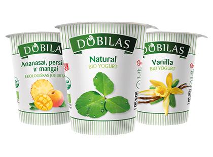 Prekė: Ekologiškas valgomasis jogurtas DOBILAS, 3 rūšių, 3,2–3,8 % rieb., 300 g