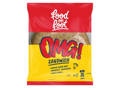 Sumuštinis FOOD ON FOOT su vištienos kebabo mėsa OMG!*, 550 g