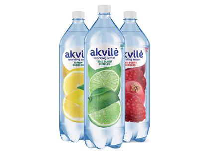 Lengvai gazuotas stalo vanduo AKVILĖ*, 3 rūšių, 1,5 l