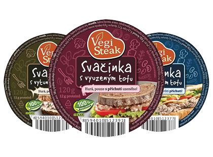 Augalinis užkandis su tofu VEGI STEAK*, 3 rūšių, 120 g