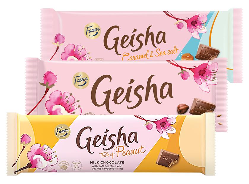 Šokoladas GEISHA, 3 rūšių, 100 g