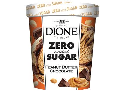 Žemės riešutų skonio valgomieji ledai DIONE su šokolado skonio įdaru*, 300 g