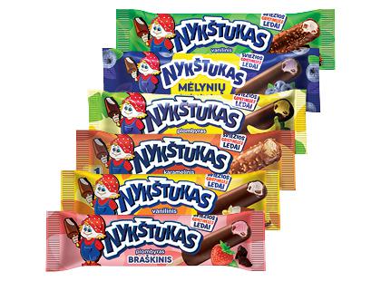 Glaistytas plombyras ant pagaliuko NYKŠTUKAS*, 6 rūšių, 58–63 g