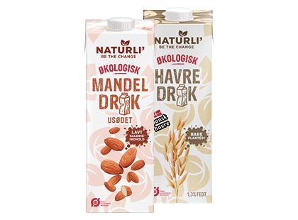 Skrudintų migdolų; avižų gėrimas NATURLI*, 2 rūšių, 1 l