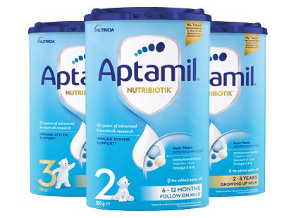 Prekė: Pieno mišinys APTAMIL NUTRIBIOTIK 2; 3; 4*, 3 rūšių, 800 g
