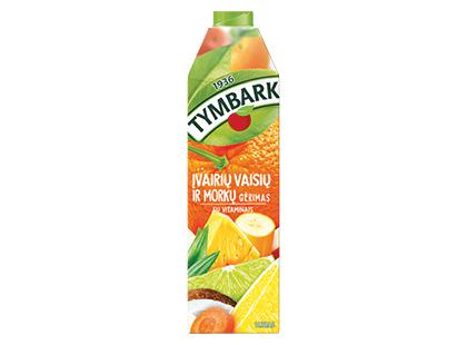 Įvairių vaisių ir morkų sulčių gėrimas TYMBARK*, 1 l