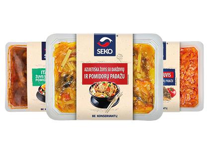 Prekė: Azijietiškai; itališkai; graikiškai kepta žuvis SEKO*, 3 rūšių, 500 g