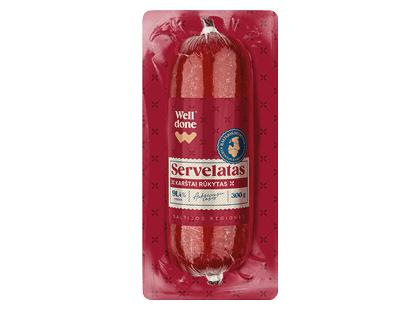 Prekė: Karštai rūkytas servelatas WELL DONE*, a. r., vakuumuotas, 300 g