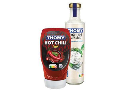 Aštrus aitriujų paprikų; jogurtinis salotų padažas THOMY*, 2 rūšių, 300–350 ml