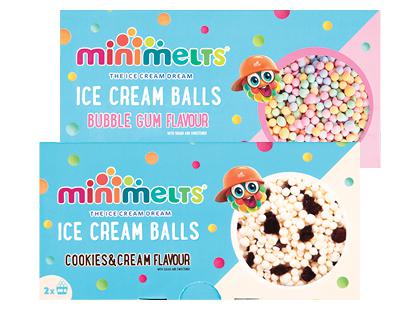 Valgomieji ledų rutuliukai MINI MELTS*, 2 rūšių, 100 g