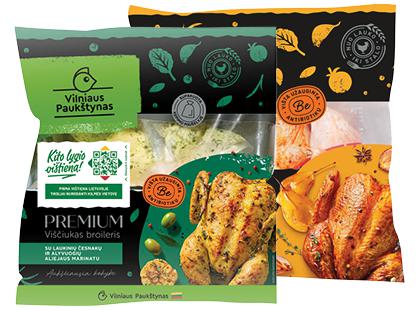 VILNIAUS PAUKŠTYNO marinuotas viščiukas PREMIUM, 2 rūšių, fasuotas, 1 kg