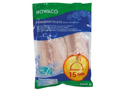 Šaldyta glazūruota pangasijų filė NOWACO be odos, 560 g