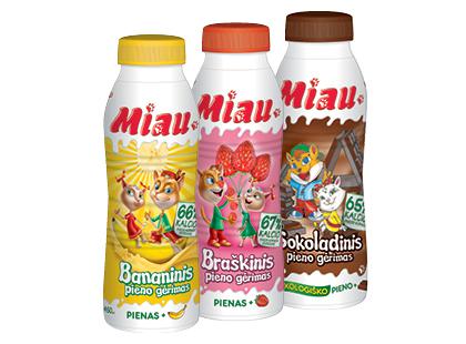 Prekė: Pieno gėrimas MIAU, 3 rūšių, 2,3–2,6 % rieb., 450 ml