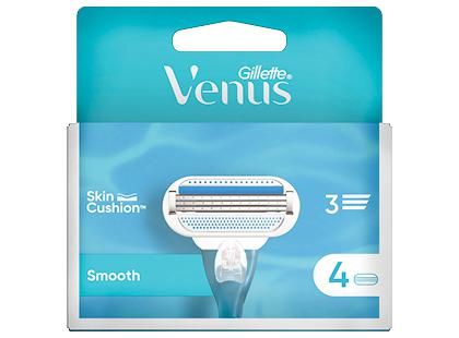 Moteriško skustuvo galvutės GILLETTE VENUS SMOOTH*, 1 pak. (4 vnt.)