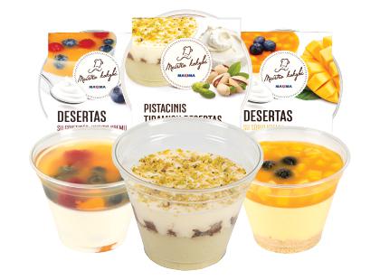Pistacinis tiramisu; jogurtinis desertas su uogomis; mangais*, 3 rūšių, fasuotas, 110–180 g