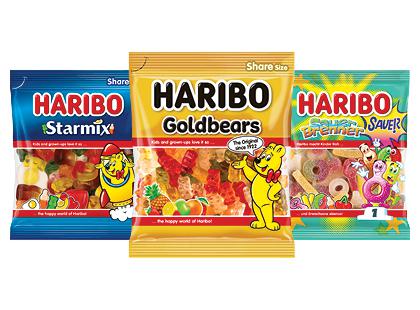 Guminukai HARIBO*, 3 rūšių, 160–175 g
