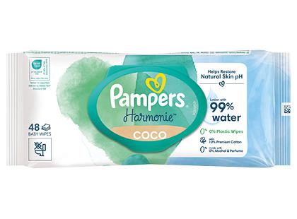 Servetėlės PAMPERS HARMONIE AQUA, 1 pak. (48 vnt.)