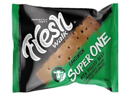 Sumuštinis su plėšyta jautiena FRESH WALK SUPER ONE, 240 g