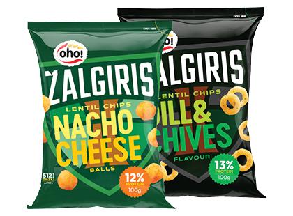 Lęšių traškučiai ŽALGIRIS OHO!*, 2 rūšių, 100 g