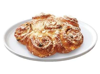 Pyragas su plikyto kremo, razinų ir cukatų įdaru*, 460 g, 1 vnt.