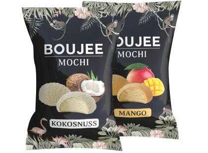 Prekė: Šaldyti kokosų; mangų skonio močiai BOUJEE, 50 g