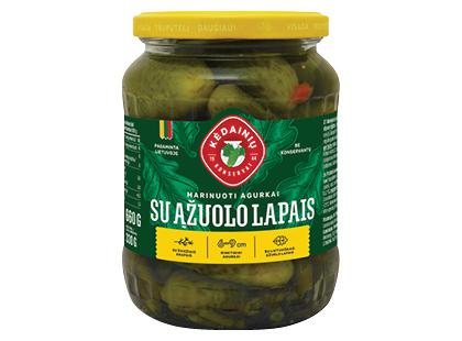 KĖDAINIŲ KONSERVŲ FABRIKO marinuoti agurkai su ąžuolo lapais*, 660 g