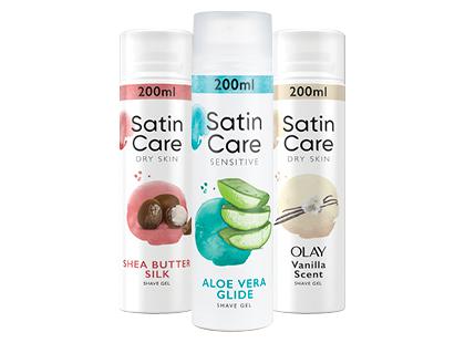 Moteriška skutimosi želė GILLETTE SATIN CARE*, 3 rūšių, 200 ml
