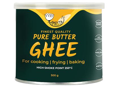 Lydytas sviestas GHEE AMRITA*, 99,8 % rieb., 500 g