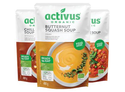 Ekologiška daržovių sriuba ACTIVUS*, 3 rūšių, 400 g