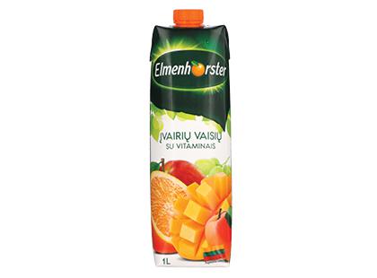 Prekė: Įvairių vaisių sulčių gėrimas ELMENHORSTER su vitaminais, 1 l
