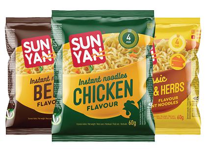 Greitai paruošiami makaronai SUN YAN*, 3 rūšių, 60 g