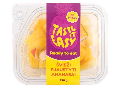 Švieži pjaustyti ananasai*, fasuoti, 250 g