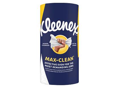 Popieriniai rankšluosčiai KLEENEX MAX-CLEAN*, 1 sluoksnio, 1 rit. (94 lapeliai)