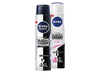 Purškiamasis antiperspirantas NIVEA BLACK & WHITE INVISIBLE*, 2 rūšių, 250 ml