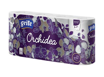 Prekė: Tualetinis popierius GRITE ORCHIDEA, 3 sluoksnių, 1 pak. (8 rit.)