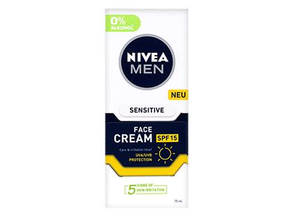 Vyriškas drėkinamasis veido kremas NIVEA MEN SENSITIVE SPF15, 200 ml