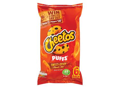 Kukurūzų užkandis CHEETOS SWEET & SPICY*, 78 g, 1 maiš. (6 pak.)