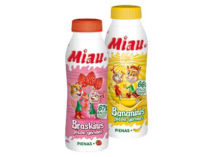 Pieno gėrimas MIAU*, 6 rūšių, 2,3 % rieb., 2 but. × 450 ml